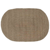 Vidaxl vloerkleden ovaal grijs 122 x 183 cm jute