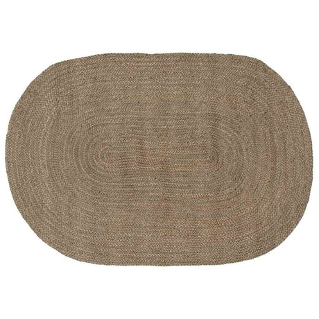 Vidaxl vloerkleden ovaal grijs 122 x 183 cm jute