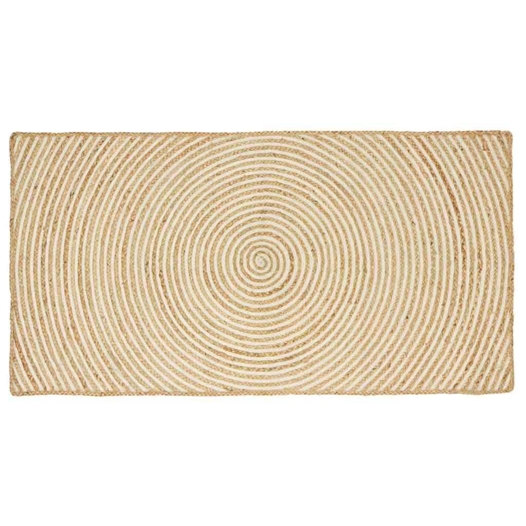 Vidaxl vloerkleed natuurlijk en wit 80 x 150 cm jute