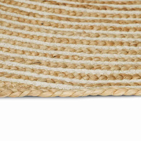 Vidaxl vloerkleed natuurlijk en wit 160 x 160 cm jute