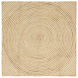 Vidaxl vloerkleed natuurlijk en wit 160 x 160 cm jute