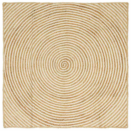 Vidaxl vloerkleed natuurlijk en wit 160 x 160 cm jute