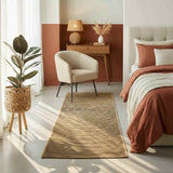 Vidaxl vloerkleed natuurlijk en zwart 60 x 300 cm jute