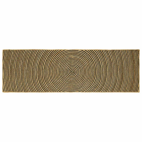 Vidaxl vloerkleed natuurlijk en zwart 80 x 250 cm jute