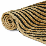 Vidaxl vloerkleed natuurlijk en zwart 200 x 200 cm jute