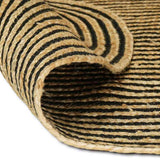 Vidaxl vloerkleed natuurlijk en zwart 205 x 305 cm jute