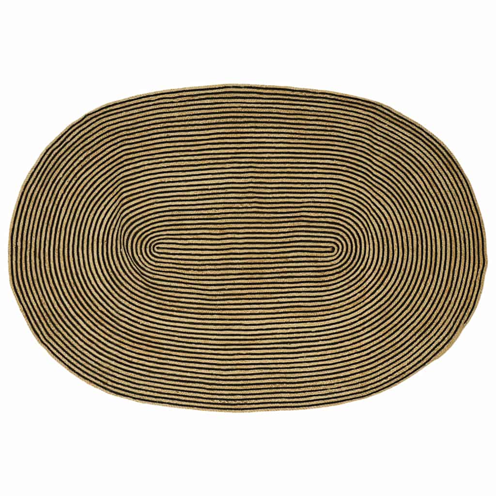 Vidaxl vloerkleed natuurlijk en zwart 205 x 305 cm jute