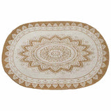 Vidaxl jute tapijt bloemen naturel 100 x 152 cm jute