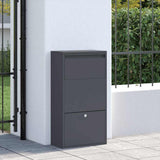 Vidaxl pakket inwerp box met opslag antraciet 44 x 22 x 82 cm staal