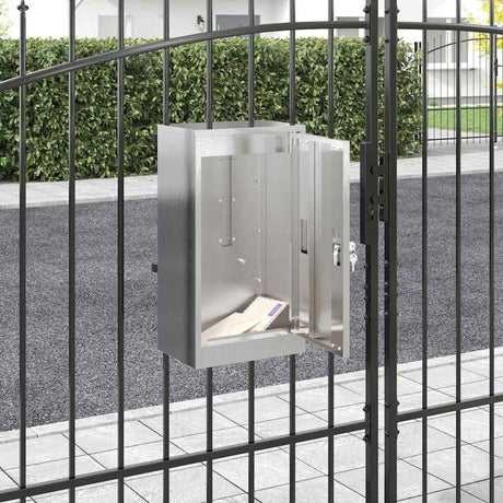 Vidaxl brievenbus met opslag zilver 30 x 20 x 55 cm roestvrij staal