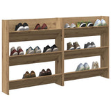 Vidaxl schoenenkast 2 pcs artisan eiken 85 x 18 x 90 cm bewerkt hout