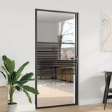 Vidaxl glazen deur gestreept zwart 76 x 3.5 x 201.5 cm aluminium