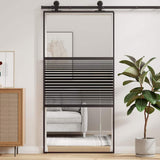 Vidaxl glazen deur gestreept zwart 90 x 2 x 205 cm aluminium