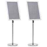 Vidaxl posterstandaards 2 pcs zilver 32.7 x 24 x 108 cm aluminium