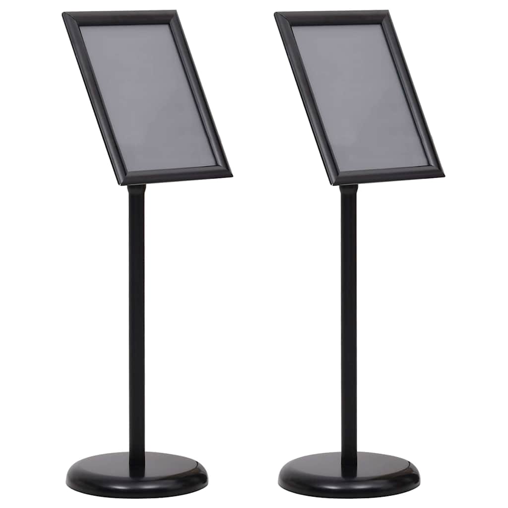 Vidaxl posterstandaards 2 pcs zwart 32.7 x 24 x 108 cm aluminium