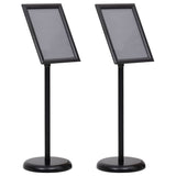 Vidaxl posterstandaards 2 pcs zwart 32.7 x 24 x 108 cm aluminium