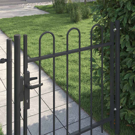 Vidaxl hekpoort met slot grijs 103 x 150 cm gepoedercoat staal