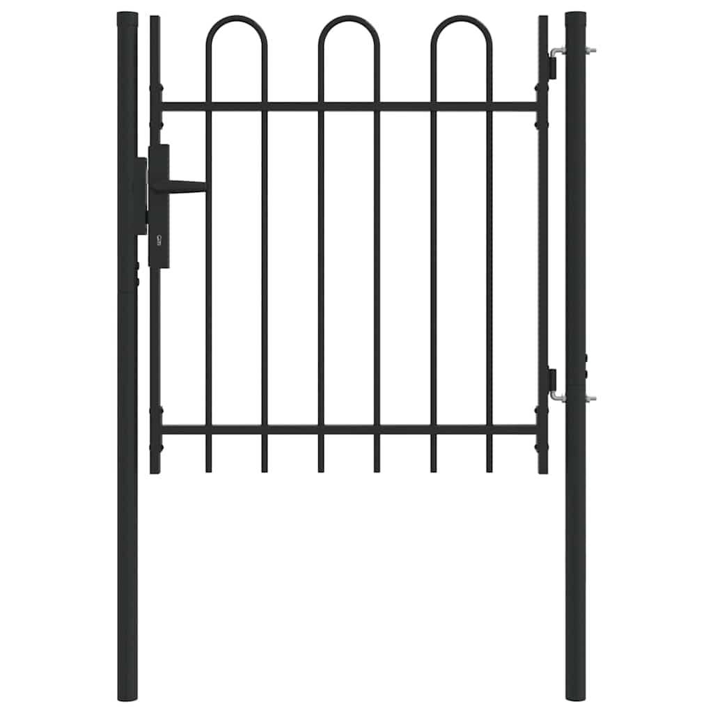 Vidaxl hekpoort met slot grijs 103 x 150 cm gepoedercoat staal