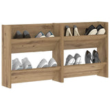 Vidaxl schoenenkast 2 pcs artisan eiken 60 x 18 x 60 cm bewerkt hout