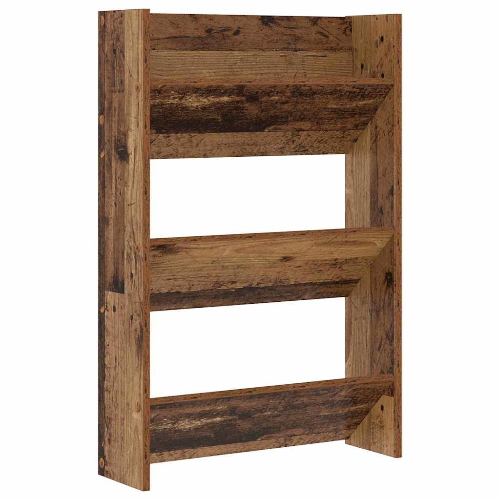 Vidaxl schoenenkast met plank oudhout 60 x 18 x 90 cm bewerkt hout