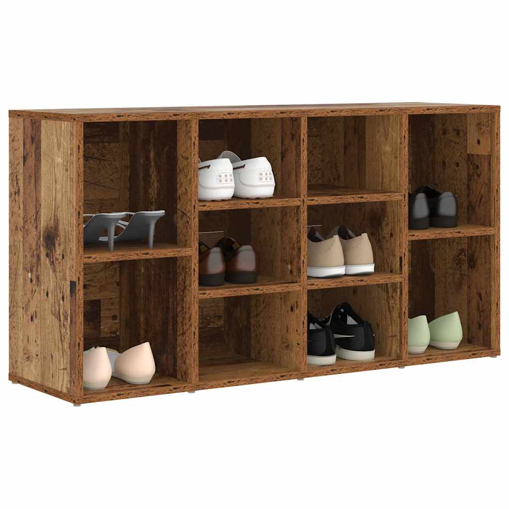 Vidaxl schoenenbank met plank oudhout 103 x 30 x 54,5 cm bewerkt hout