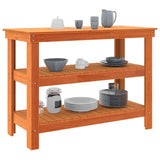 Vidaxl werkbank wasbruin 110,5 x 50 x 80 cm massief grenenhout