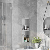 Vidaxl douche niche zilver 60 x 20 x 9,5 cm roestvrij staal