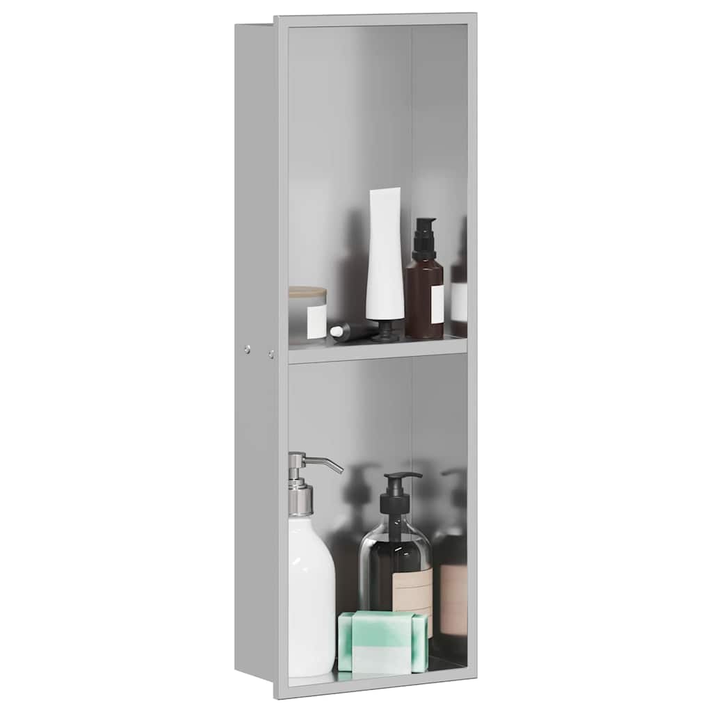 Vidaxl douche niche zilver 60 x 20 x 9,5 cm roestvrij staal