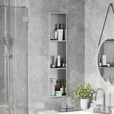 Vidaxl douche niche zilver 90 x 20 x 9,5 cm roestvrij staal