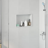 Vidaxl douche niche wit 45 x 30 x 9,5 cm roestvrij staal