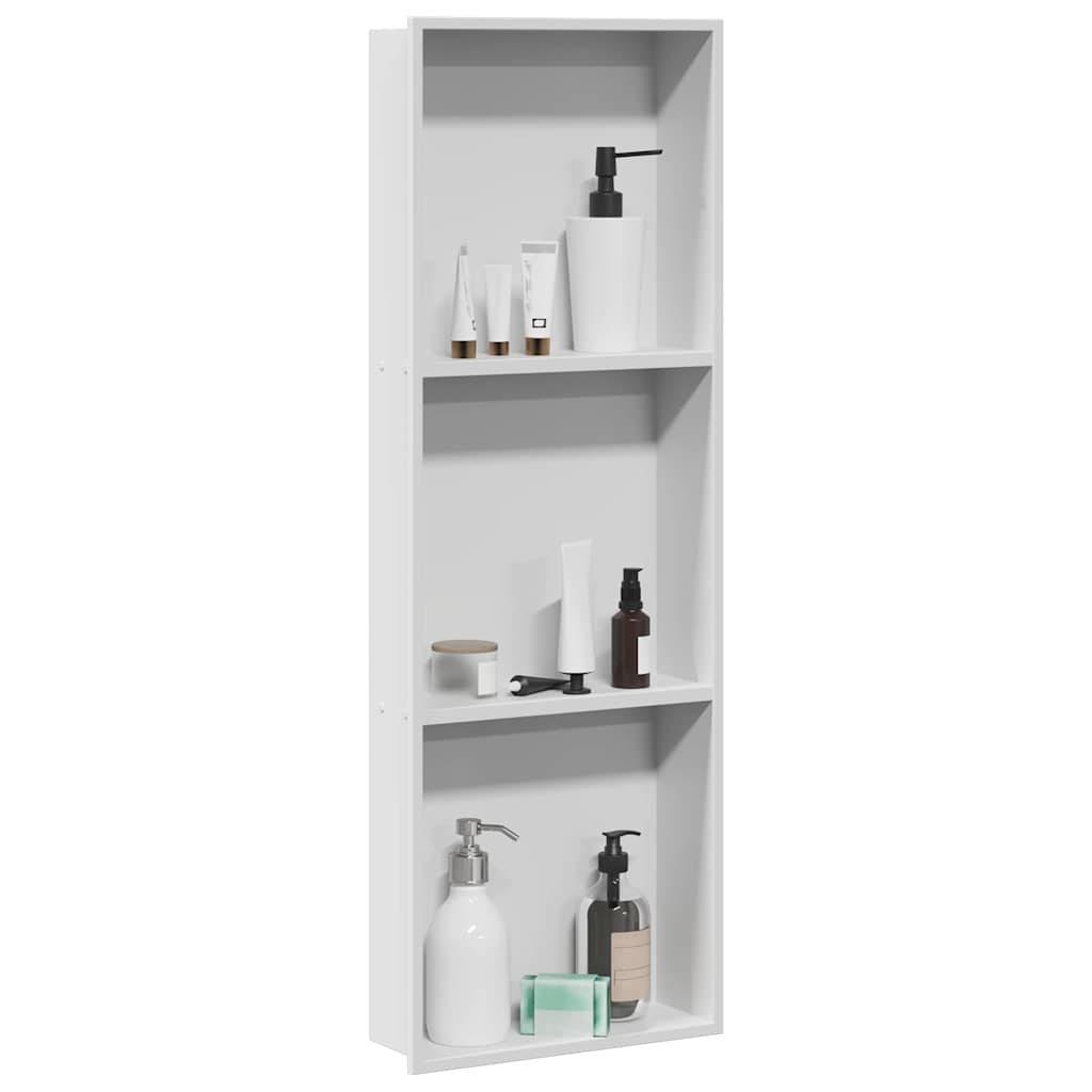 Vidaxl douche niche wit 90 x 30 x 9,5 cm roestvrij staal