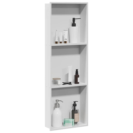 Vidaxl douche niche wit 90 x 30 x 9,5 cm roestvrij staal