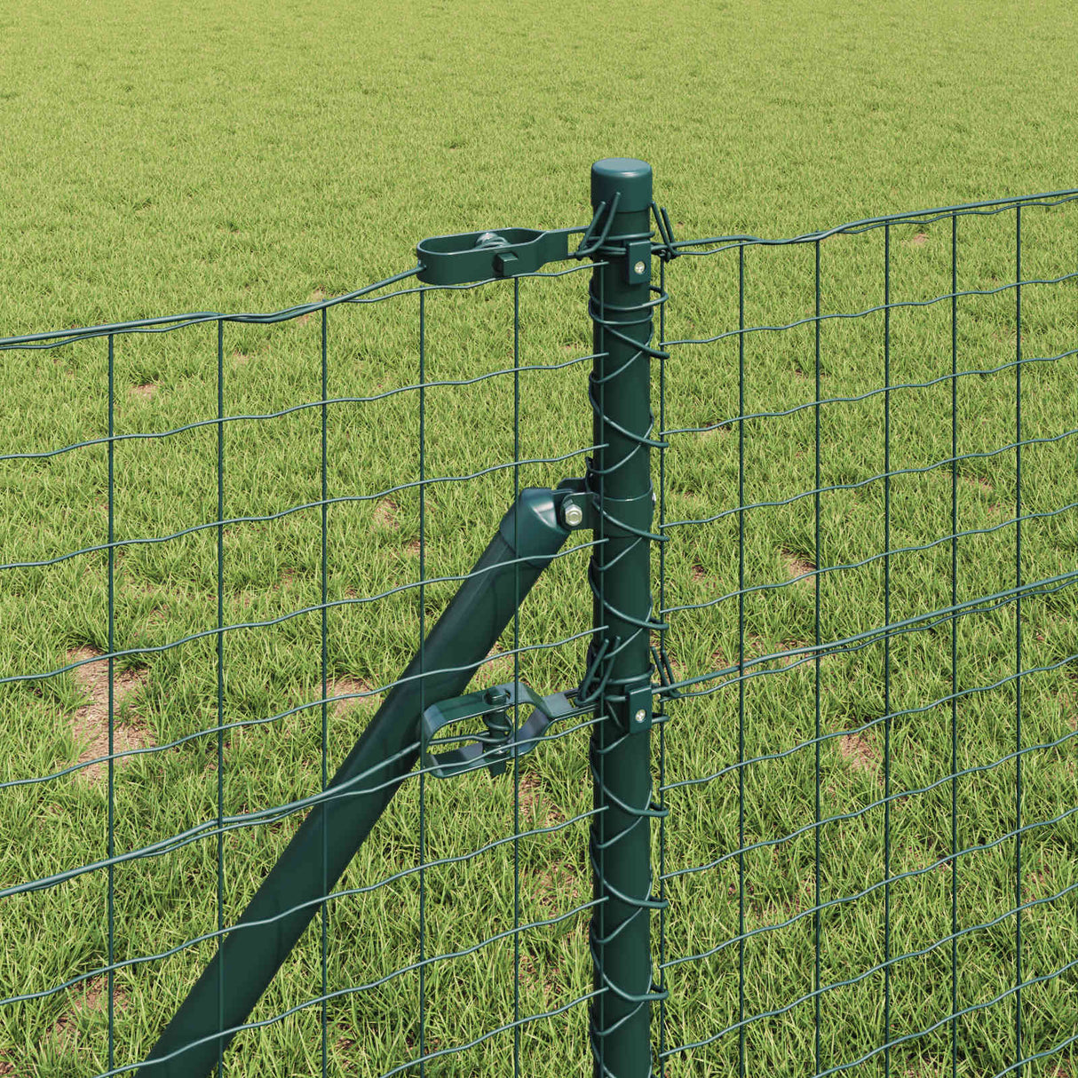Vidaxl afrasteringspaal 2 pcs groen 90 cm poedergecoat staal