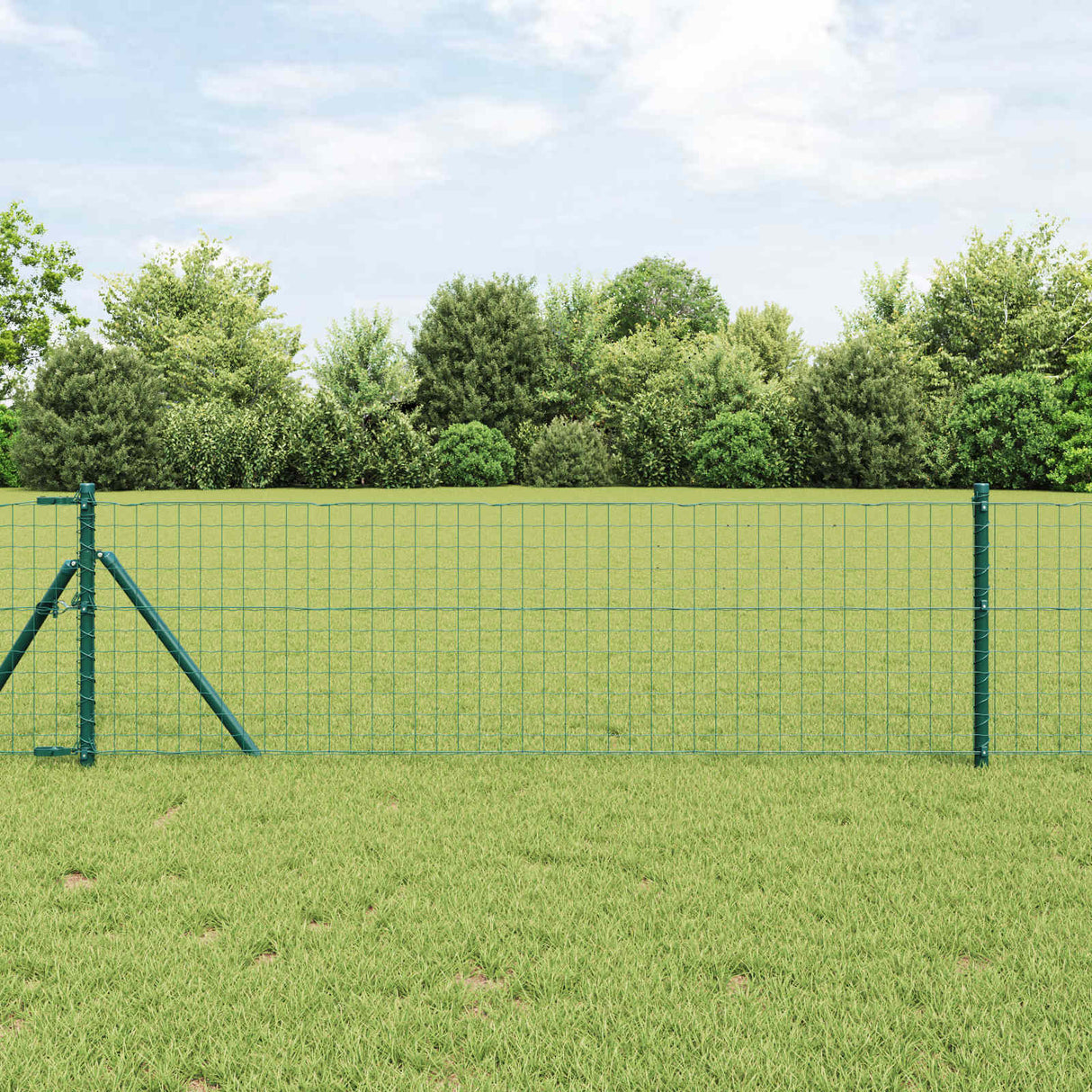 Vidaxl afrasteringspaal 2 pcs groen 90 cm poedergecoat staal