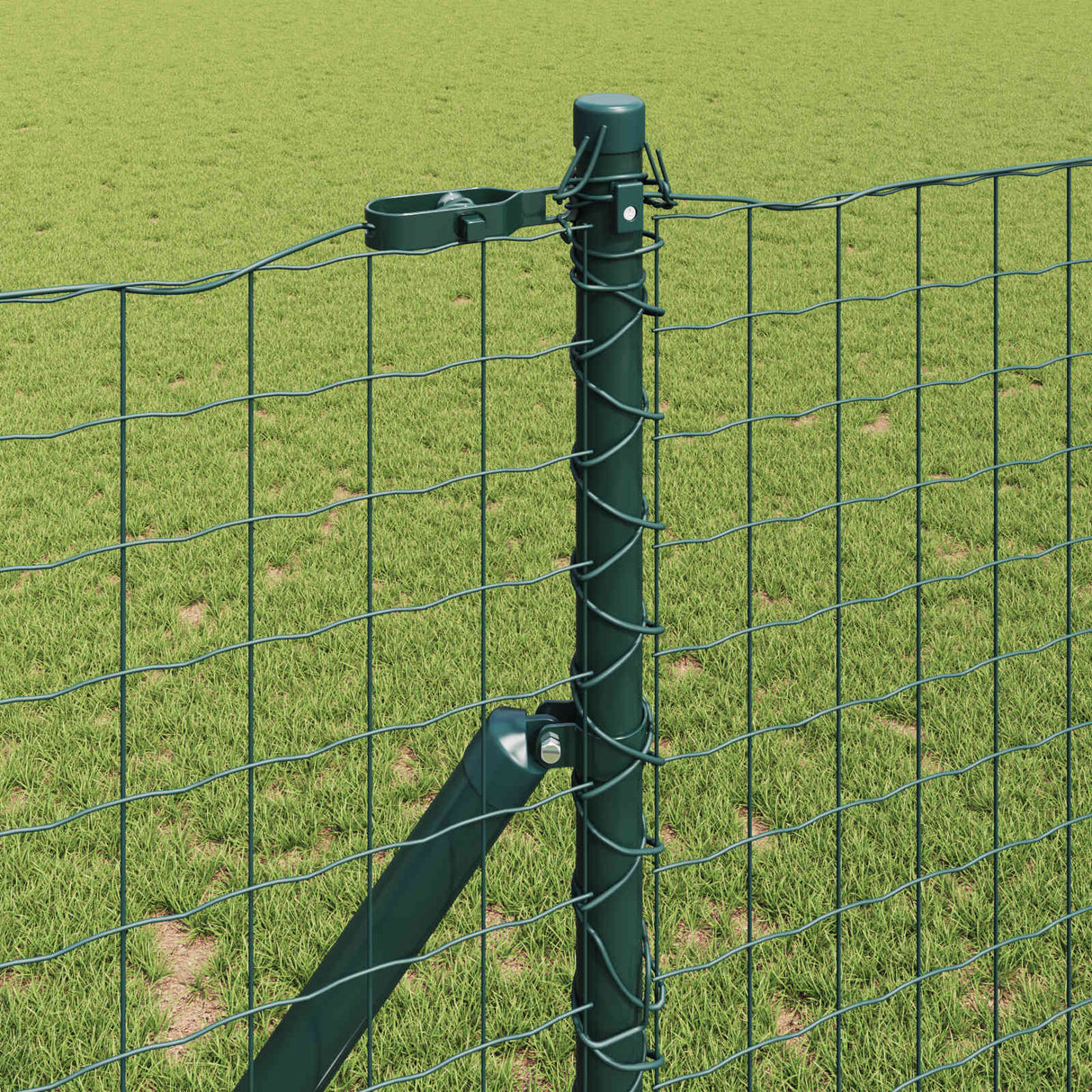 Vidaxl afrasteringspaal 2 pcs groen poedergecoat staal