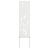 Vidaxl tuin privacy screen fretwerk wit 32 x 140 cm koudgewalst staal
