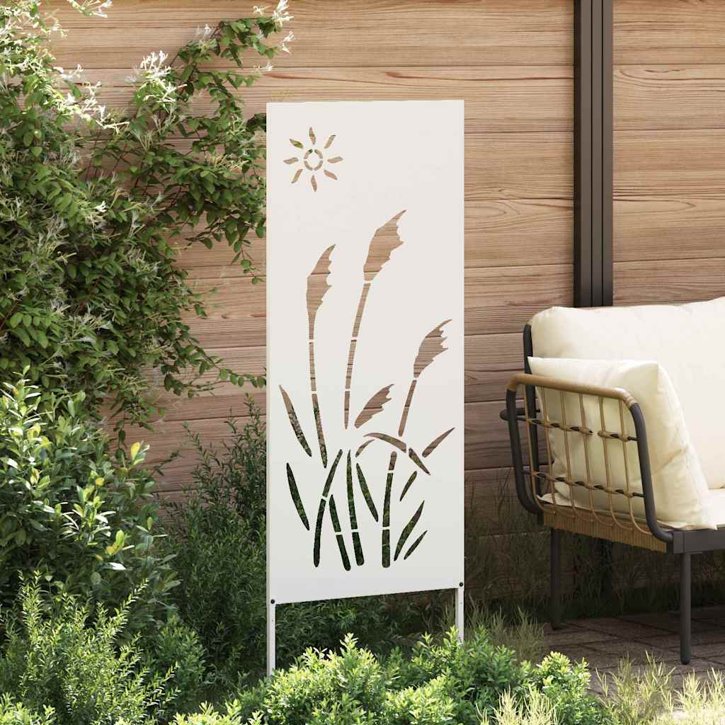 Vidaxl tuin privacy screen fretwerk wit 50 x 140 cm koudgewalst staal