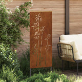 Vidaxl tuin privacy screen bloemen roestig 50 x 140 cm cortenstaal