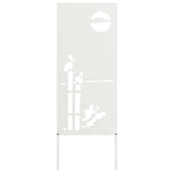 Vidaxl tuin privacy screen fretwerk wit 50 x 140 cm koudgewalst staal