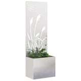 Vidaxl tuin privacy screen fretwerk zilver 50 x 140 cm roestvrij staal