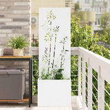 Vidaxl tuin privacy screen bloemen wit 50 x 140 cm koudgewalst staal