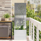 Vidaxl tuin privacy screen fretwerk zilver 50 x 140 cm roestvrij staal