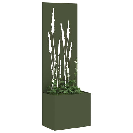 Vidaxl tuin privacy screen olijfgroen 50 x 140 cm koudgewalst staal