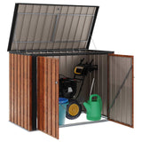 Vidaxl tuinopslagdoos bruin 151,5 x 82 x 110,5 cm staal