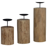 Vidaxl kaarsenhouder 3 pcs naturel massief teakhout