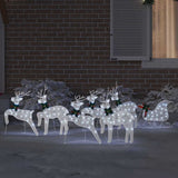 Vidaxl led rendieren 7 pcs wit stof