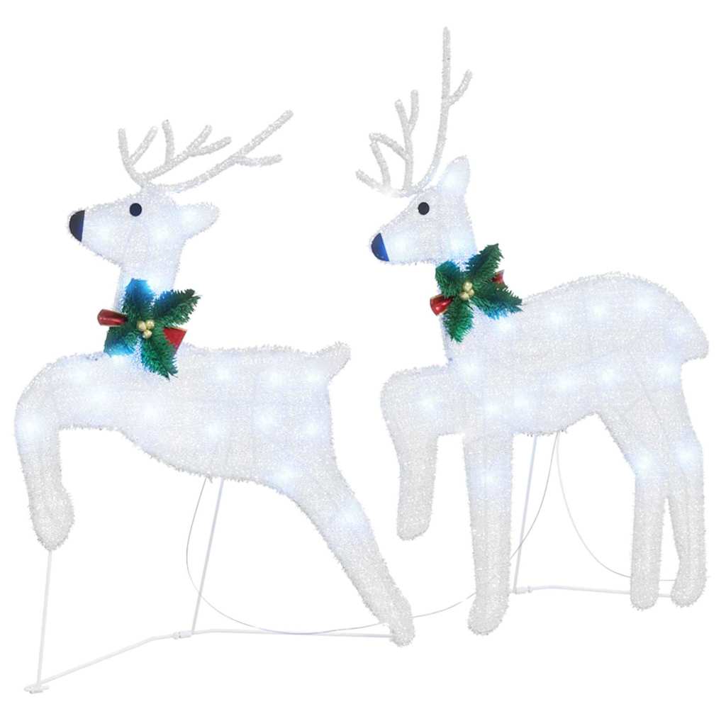 Vidaxl led rendieren 2 pcs koud wit stof