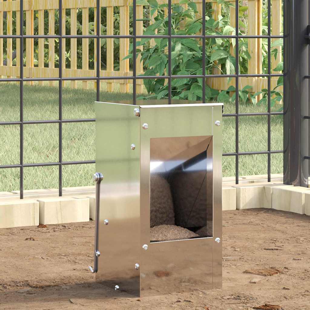Vidaxl konijnenvoer zilver 12,5 x 12,5 x 25 cm gegalvaniseerd staal