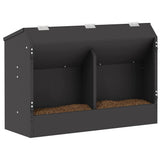 Vidaxl konijnenvoer zwart 64,5 x 25,5 x 45,5 cm koudgewalst staal