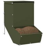 Vidaxl konijnenvoer olijf groen 17,5 x 26 x 28,5 cm koudgewalst staal